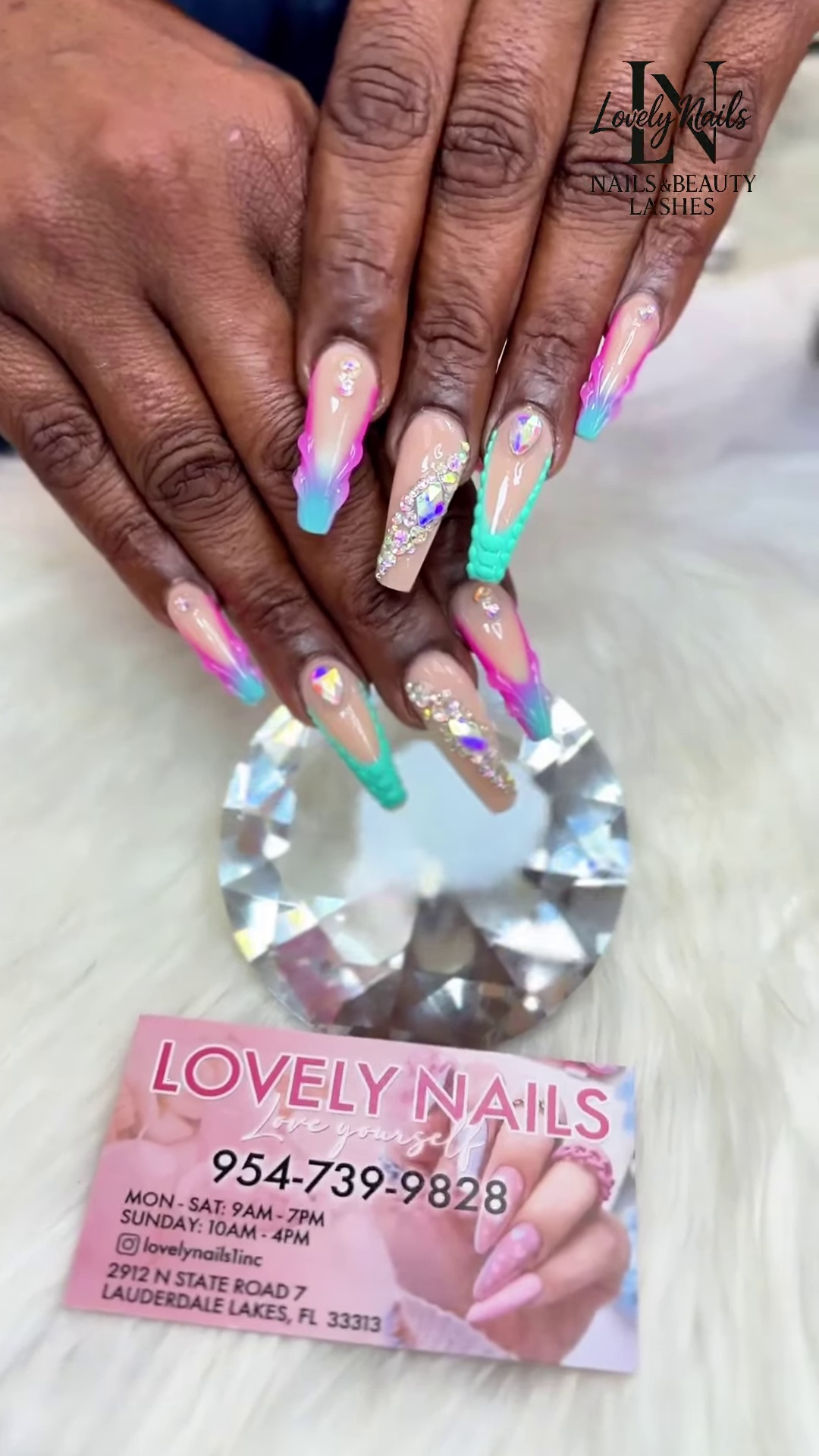 Stiletto nude ombré with crisp French tips, 3D florals, and dewy dropletsclassy and bold. Treat yourself to a nail glow-up #LovelyNails #LauderdaleLa… Xem thêm