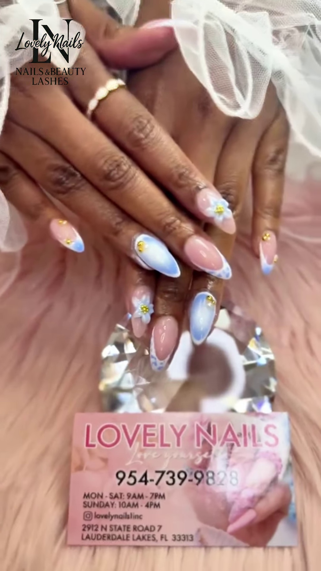 Blue skies & blooming vibes This dreamy pastel set blends soft blues, delicate florals, and a touch of sparkle perfect for a fresh, elegant look